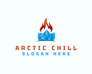 Frozen - Frozen Ice Flame logo design