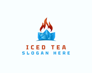 Frozen Ice Flame logo design