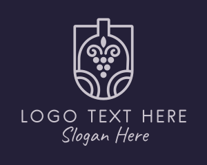 Lounge - Grape Wine Bottle logo design
