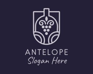 Grape Wine Bottle  Logo