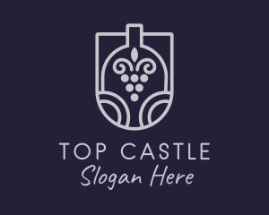 Grape Wine Bottle  Logo