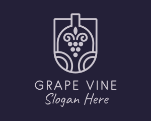 Grapes - Grape Wine Bottle logo design