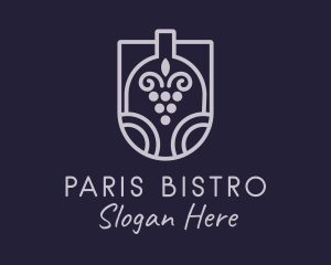 Grape Wine Bottle  logo design