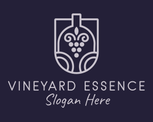 Grape Wine Bottle  logo design