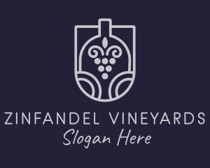 Grape Wine Bottle  logo design