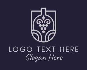 Grape Wine Bottle  Logo