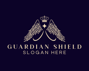 Guardian - Royal Crown Wings logo design