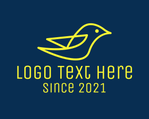 Birdwatcher - Minimalist Yellow Bird logo design