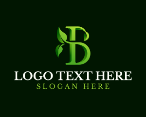 Event - Organic Leaf Nature Letter B logo design