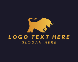 Premium - Gradient Golden Bull logo design