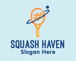 Squash - Tennis Racket Orbit logo design