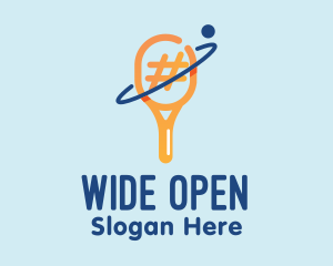 Open - Tennis Racket Orbit logo design