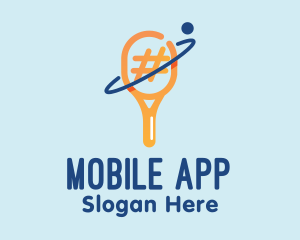 League - Tennis Racket Orbit logo design