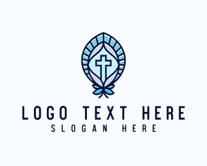 Theology - Church Crucifix Altar logo design