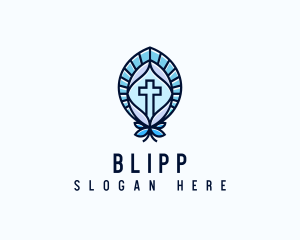 Church Crucifix Altar logo design