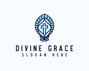 Church Crucifix Altar logo design