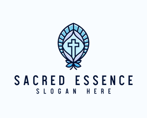 Church Crucifix Altar logo design