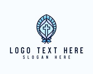 God - Church Crucifix Altar logo design