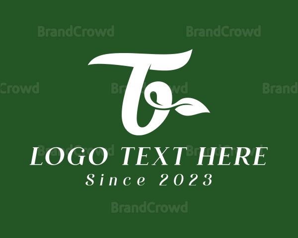 Vine Gardening Letter T Logo