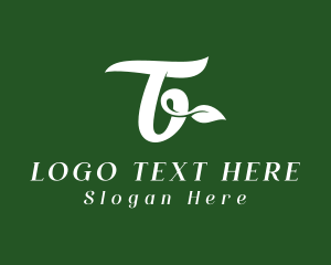 Letter T - Organic Leaf Letter T logo design