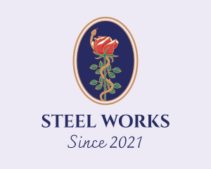 Flower Rose Pendant logo design