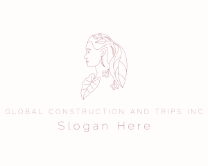 Aesthetician - Spa Leaf Woman logo design