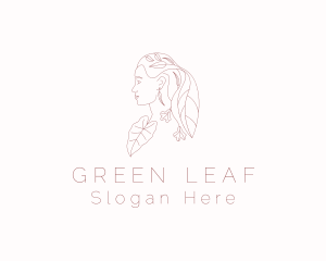 Spa Leaf Woman  logo design