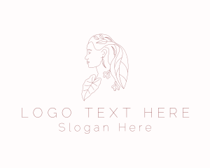 Self Care - Spa Leaf Woman logo design