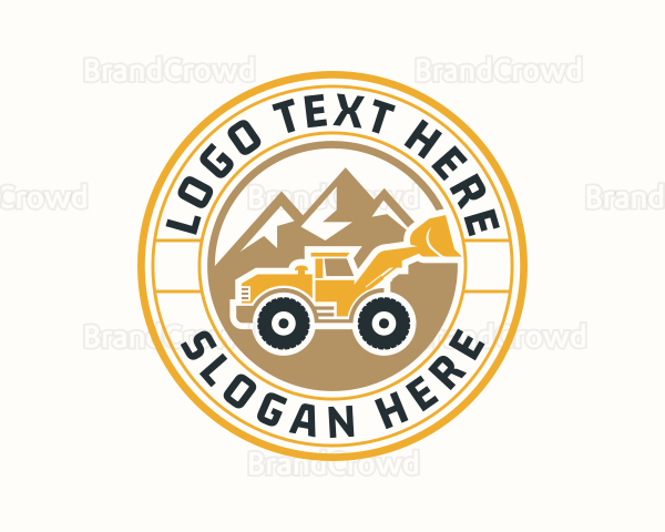 Front Loader Construction Badge Logo