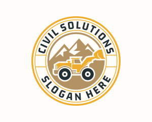 Front Loader Construction Badge logo design