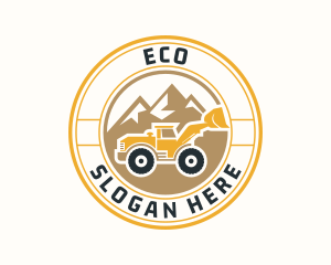 Heavy Equipment - Front Loader Construction Badge logo design