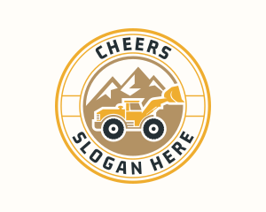Mountain - Front Loader Construction Badge logo design