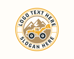 Heavy Equipment - Front Loader Construction Badge logo design