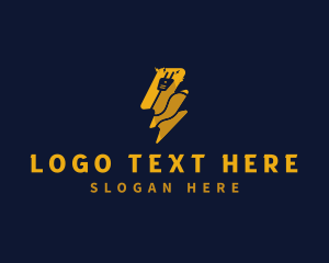 Ligtning - Plug Electricity Energy logo design