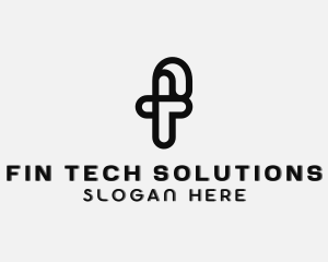 Cyber Tech Software Letter F logo design