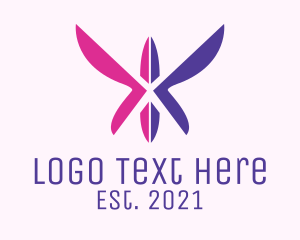 Insect - Surfboard Butterfly Wings logo design