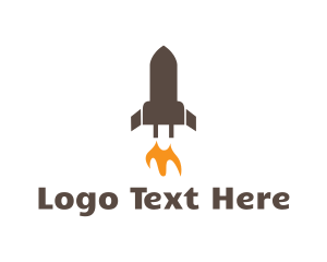 Spaceship - Plug Rocket Launch logo design