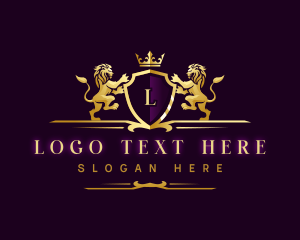 Crown - Luxury Lion Crown Crest logo design