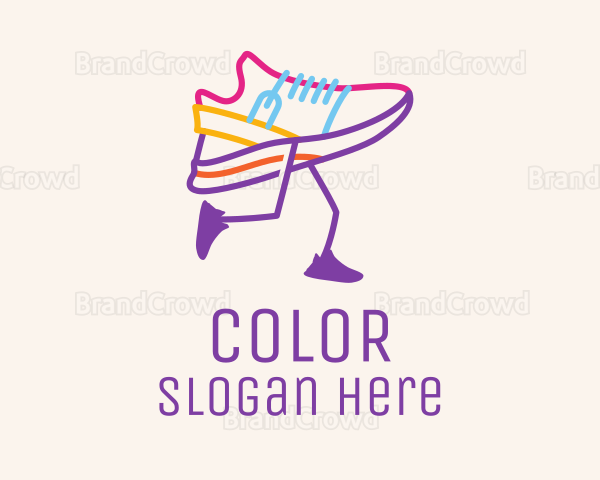 Colorful Running Shoe Logo