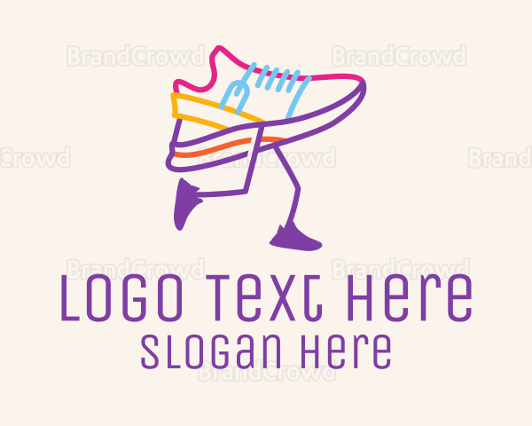 Colorful Running Shoe Logo