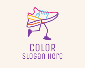 Colorful Running Shoe Logo