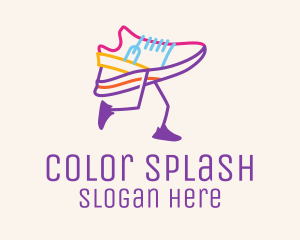 Colorful Running Shoe logo design