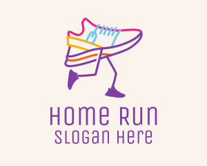 Colorful Running Shoe logo design