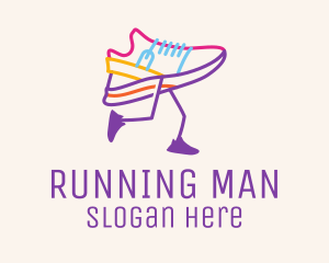 Colorful Running Shoe logo design