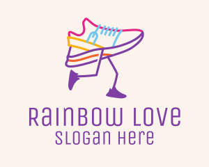 Colorful Running Shoe logo design