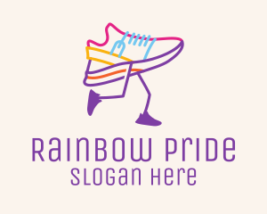 Colorful Running Shoe logo design