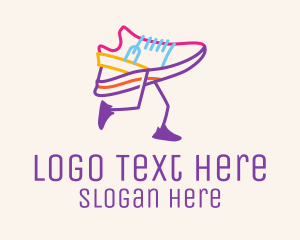 Trainers - Colorful Running Shoe logo design