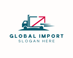 Import - Logistics Arrow Truck logo design