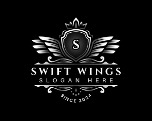 Wing Crown Shield logo design