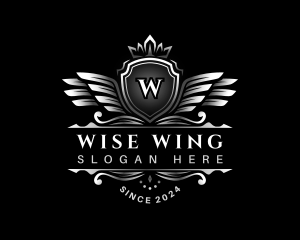 Wing Crown Shield logo design